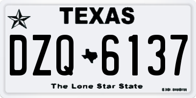 TX license plate DZQ6137