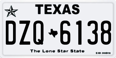 TX license plate DZQ6138