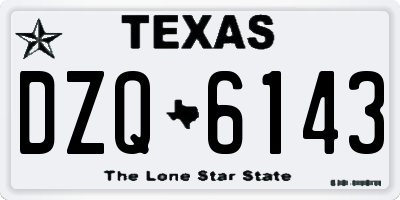 TX license plate DZQ6143
