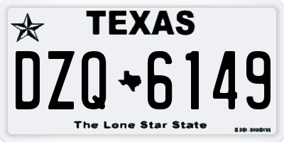 TX license plate DZQ6149