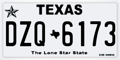 TX license plate DZQ6173