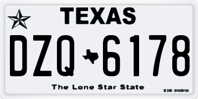 TX license plate DZQ6178
