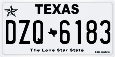 TX license plate DZQ6183