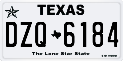 TX license plate DZQ6184