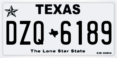 TX license plate DZQ6189