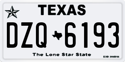 TX license plate DZQ6193