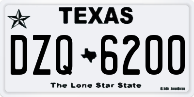 TX license plate DZQ6200