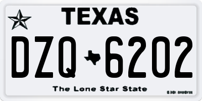 TX license plate DZQ6202