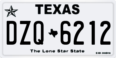 TX license plate DZQ6212