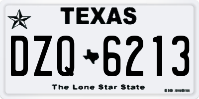TX license plate DZQ6213