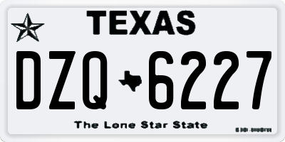 TX license plate DZQ6227