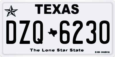 TX license plate DZQ6230