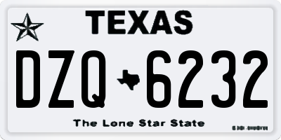 TX license plate DZQ6232