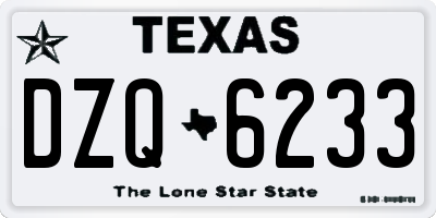 TX license plate DZQ6233
