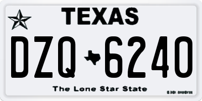 TX license plate DZQ6240