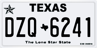 TX license plate DZQ6241