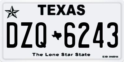 TX license plate DZQ6243
