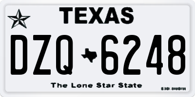 TX license plate DZQ6248