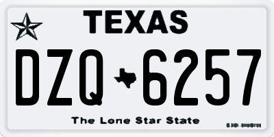 TX license plate DZQ6257