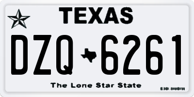 TX license plate DZQ6261