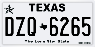 TX license plate DZQ6265