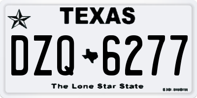 TX license plate DZQ6277