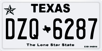 TX license plate DZQ6287