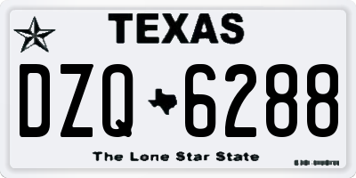 TX license plate DZQ6288