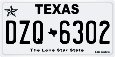 TX license plate DZQ6302