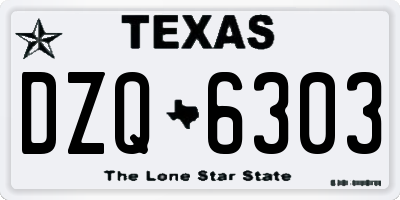TX license plate DZQ6303