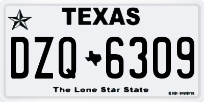 TX license plate DZQ6309