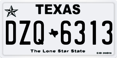 TX license plate DZQ6313