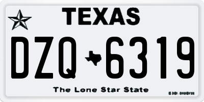 TX license plate DZQ6319