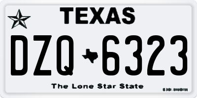 TX license plate DZQ6323
