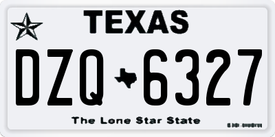 TX license plate DZQ6327