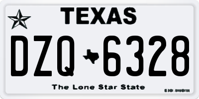 TX license plate DZQ6328