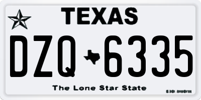 TX license plate DZQ6335