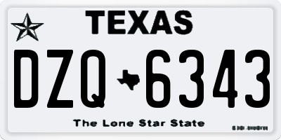 TX license plate DZQ6343