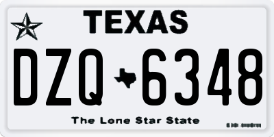 TX license plate DZQ6348