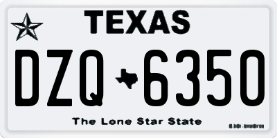 TX license plate DZQ6350