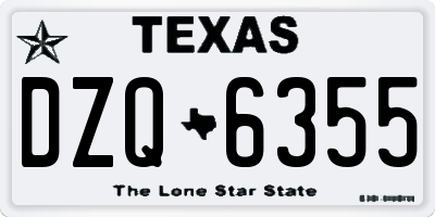 TX license plate DZQ6355