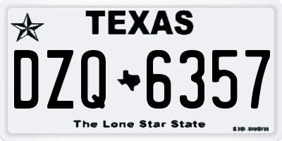 TX license plate DZQ6357