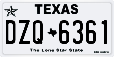 TX license plate DZQ6361