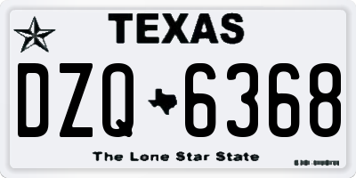 TX license plate DZQ6368