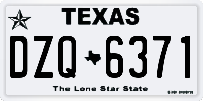 TX license plate DZQ6371