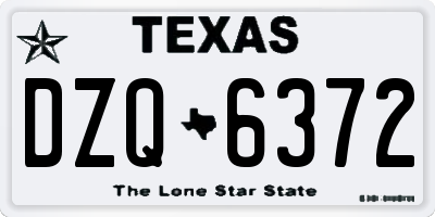 TX license plate DZQ6372