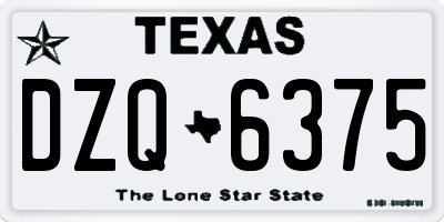 TX license plate DZQ6375