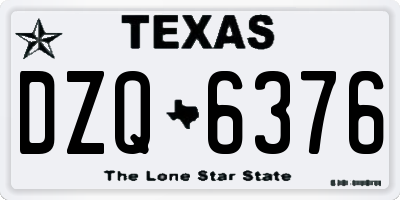 TX license plate DZQ6376