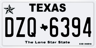 TX license plate DZQ6394