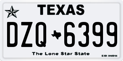 TX license plate DZQ6399